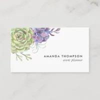 Watercolor Desert Cactus Succulents Business Card