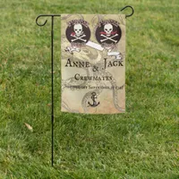 Pirate Wedding Personalized Garden Flag