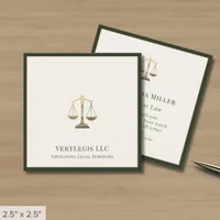 Upscale Law Lawyer Attorney Legal  Square Business Card