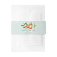 Orange Blossoms Citrus Botanical Wedding Invitation Belly Band