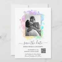 *~* Photo QR - Pastel SAVE the DATE Website AR6 In Invitation