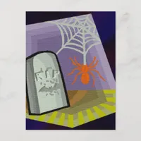 Spider with Web & RIP Marker Postcard