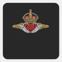 Skeleton Claddagh Color Square Sticker