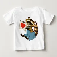Retro Raccoon Valentine Baby T-Shirt