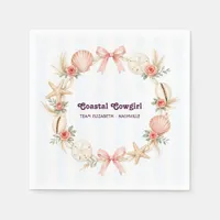 Coastal Cowgirl Seashell Nashville Bachelorette Napkins