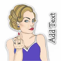 Classy Retro Lady Flipping the Bird Sticker