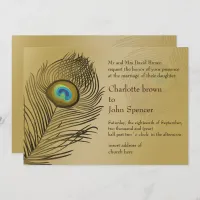 gold peacock wedding  Invitations