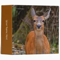 Funny Young Blacktail Deer Smiles at Photographer 3 Ring Binder