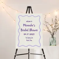 Hand Drawn Wavy Border Bridal Shower Welcome Sign 