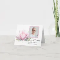 Pink Water Lily Flower Funeral Sympathy Thank You Card
