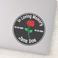 In Loving Memory Rose Dark Sticker