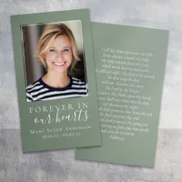 Forever in Our Hearts Photo Funeral Prayer Card