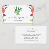 Colorful Watercolor Floral Fiesta Business Card