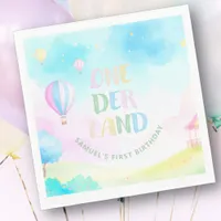 Sweet pastel onederland watercolor 1st Birthday Napkins