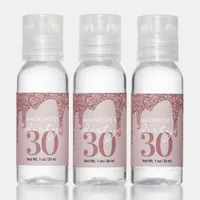 Fun Rose Gold Sparkle Glitter Drips Dirty 30 Hand Sanitizer