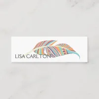 Bold Aztec Feather Mini Business Card