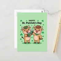 Happy St. Patricks Day Cows Postcard