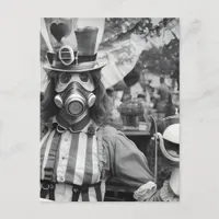 Gas Mask Woman at the Tea Party Postcard