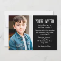 Black Latter-day Saint Child Photo Baptism Invitation