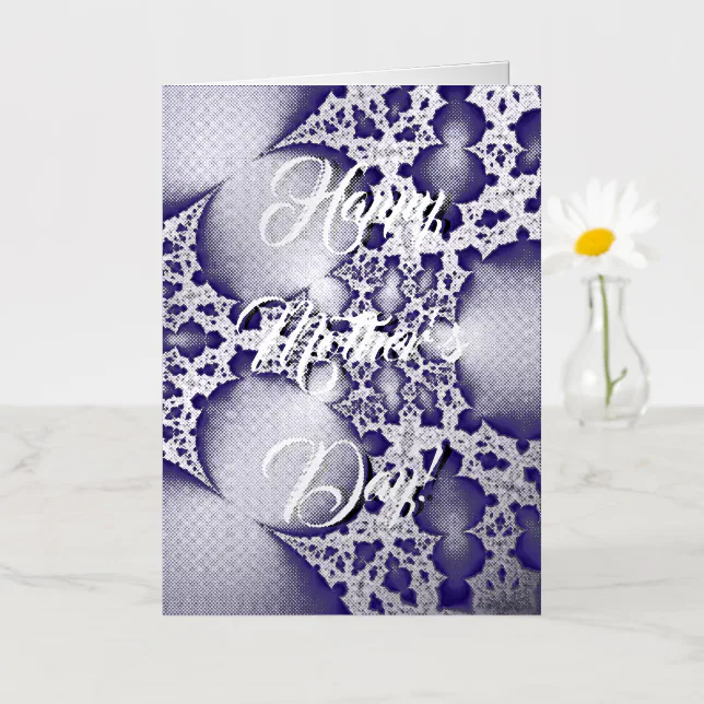 Happy Mother’s Day , purple fractal Foil Greeting Card