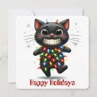 Funny Cat Holiday Greeting Card