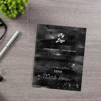 Black elegant monogram business logo planner