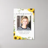 In Loving Memory Photo Sunflower Memorial Canvas Print