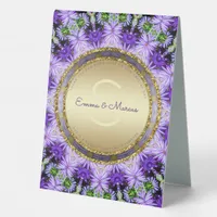 Purple Daisy Floral Nature Mandala Stylish Menu Table Tent Sign