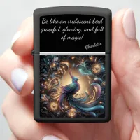 Ethereal Iridescent Bird in a Luminous Wonderland Zippo Lighter