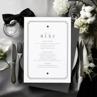 Tailored Black & White Wedding Menu White ID1090