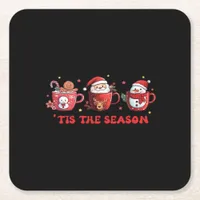 Christmas Sezon - Tis The Season Square Paper Coaster