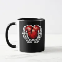 Skeleton Hands Hearts Cute Halloween Retro Mug