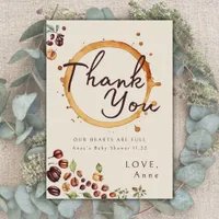 Elegant Coffee Theme Baby Shower Thank You Card