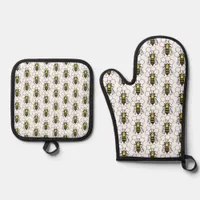 Pot Holder Set - Yellow and Black Bees 