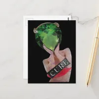 Green Surreal Gemstone Lady Collage  Postcard