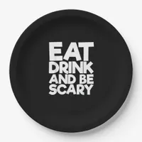 Eat Drink And Be Scary Retro Classic Paper Plates