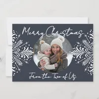 Elegant Merry Christmas Card with Photo