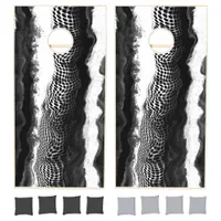 Black and White Abstract Modern Illusion Art Cornhole Set