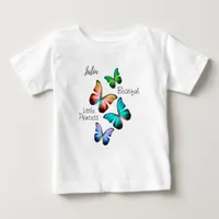 Colorful Realm of Morpho Blue Rainbow Butterflies Baby T-Shirt