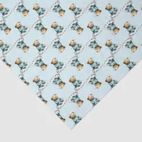 Cute Teddy Bear on a Cloud Blue PJs Tissue Paper