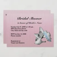 Shoes, Garter Belt & Pink Texture Bridal Shower Invitation