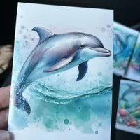 Dolphin Under the Sea Coastal Thank You Card