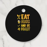 Eat Drink And Be Scary I Halloween Retro Classic Favor Tags