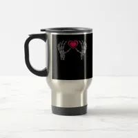 Skeleton Hands Heart Cute Travel Mug