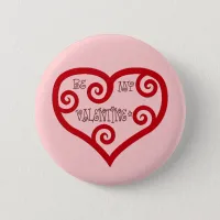 Be My Valentine Heart Button