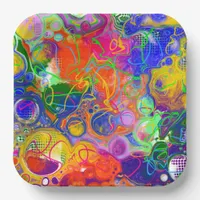 Disco Ball Electricity Fluid Art    Paper Plates