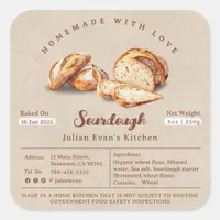 Watercolor Homemade Sourdough Cottage Law Label