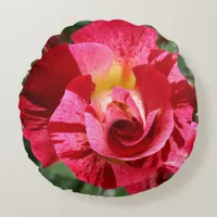 Red and Pink Rose Round Pillow