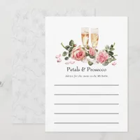 Petals & Prosecco Champagne Bridal Shower Advice Card