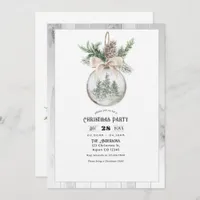 Neutral Watercolor Boho Christmas Party Invitation
